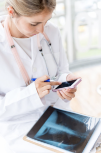 Physician with mobile app